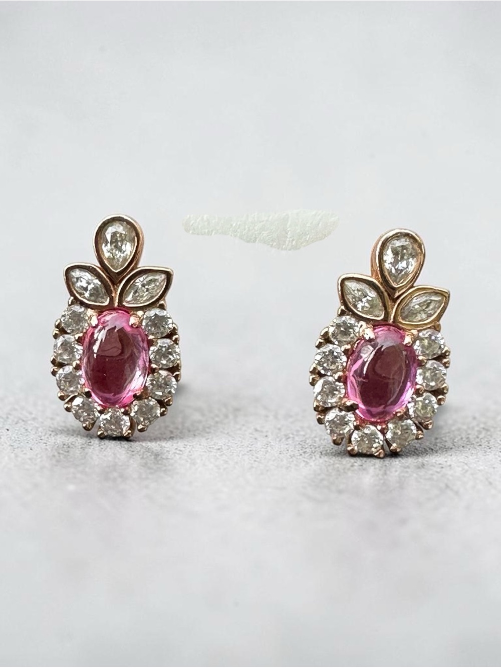 Sterling Silver 925 Pink Stone Small Earring